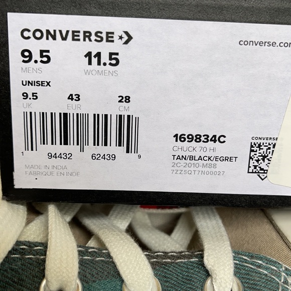 Converse Chuck 70 Hi Tan/Black/Egret MEN`S - Picture 16 of 16